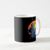 Lustiger Retro-Roboter codiert Computerbildschirm Kaffeetasse (VorderseiteRechts)