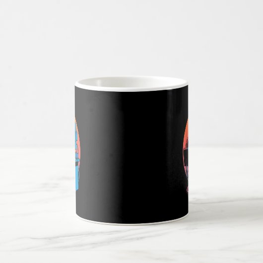 Lustiger Retro-Roboter codiert Computerbildschirm Kaffeetasse (Mittel)