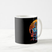 Lustiger Retro-Roboter codiert Computerbildschirm Kaffeetasse (VorderseiteRechts)
