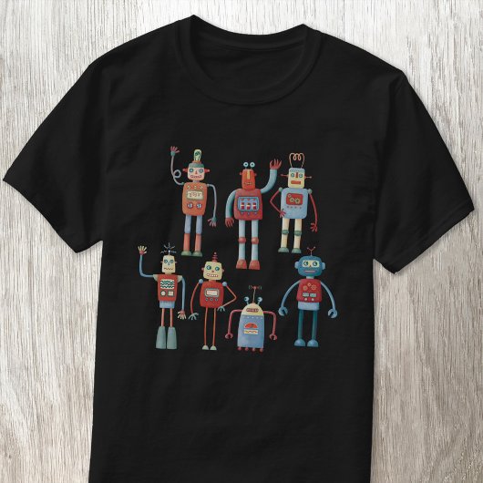 Lustiger Retro-Roboter T-Shirt