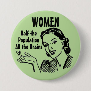 Lustiger Retro Smart Frauen Button