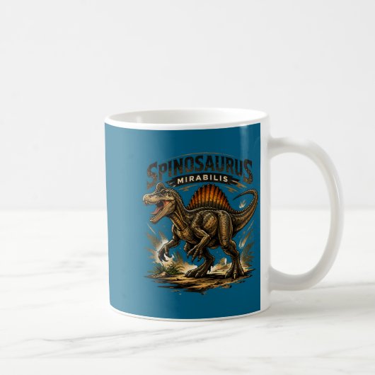 Lustiger Retro-Spinosaurus Dinosaurier Spinosaurus Kaffeetasse (Rechts)
