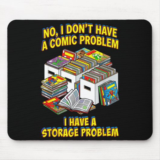 Lustiger Retro-Superheld-Nerd-Geek-Leser-Comic-Boo Mousepad (Vorne)