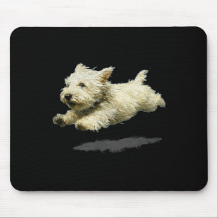 Lustiger retro süßer laufender Hund Kunstprint Mousepad