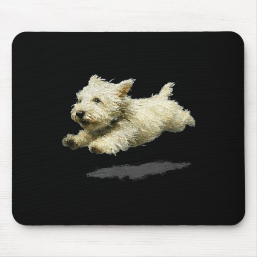 Lustiger retro süßer laufender Hund Kunstprint Mousepad (Vorne)