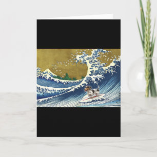 Lustiger Retro-Vintage-Dachshund surft auf einer W Karte