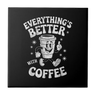 Lustiger Retro Vintage Kaffee Männer oder Frauen K Fliese