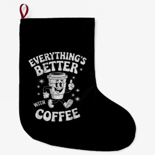 Lustiger Retro Vintage Kaffee Männer oder Frauen K Großer Weihnachtsstrumpf