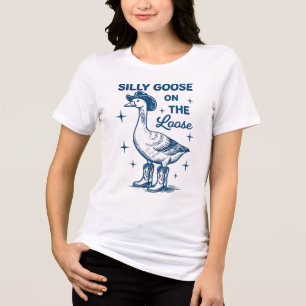 Lustiger Retro Vintage Meme Verrückte Gans Auf Fre Tri-Blend Shirt