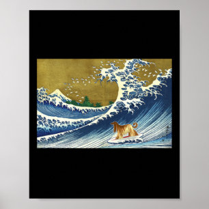 Lustiger Retro Vintage Surfen Eine Welle Afghanisc Poster