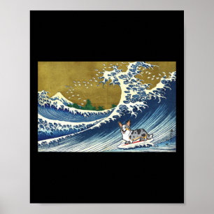 Lustiger Retro Vintage Surfwellen Cardigan Merle C Poster