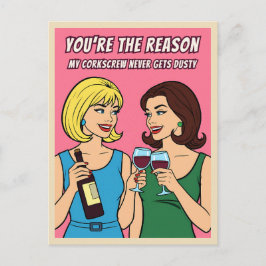 Lustiger Retro-Vintage-Wein-Humor BFF Pop-Art Postkarte