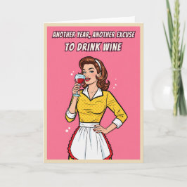 Lustiger Retro-Vintage-Wein-Humor Pop-Art-Birthday Karte