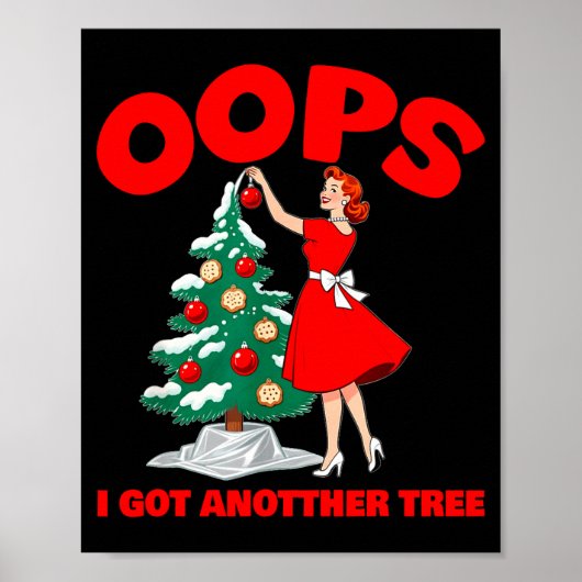 Lustiger Retro-Weihnachten Oops ich habe einen wei Poster (Vorne)