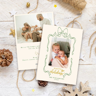 Lustiger Retro-Weihnachtsbogen Familie Foto Glückl Feiertagskarte