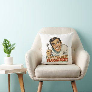 Lustiger Retro-Zahnarzt Haben Sie Geflosst Meme Kissen