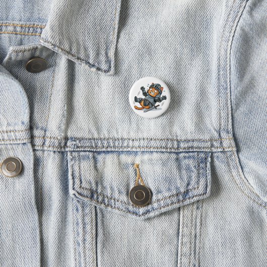 Lustiger Ritter-Katzen-Button Button (Beispiel)