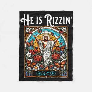 Lustiger Rizz Er ist Rizzin Jesus  Fleecedecke