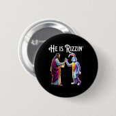 Lustiger Rizz Er ist Rizzin Jesus High Five Osterb Button (Vorne & Hinten)