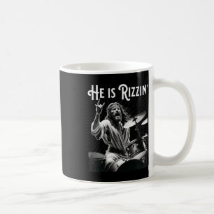 Lustiger Rizz Er ist Rizzin Jesus Trommeln Kaffeetasse