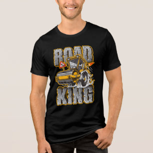 Lustiger Road King Baustellenverdichterbediener Tri-Blend Shirt