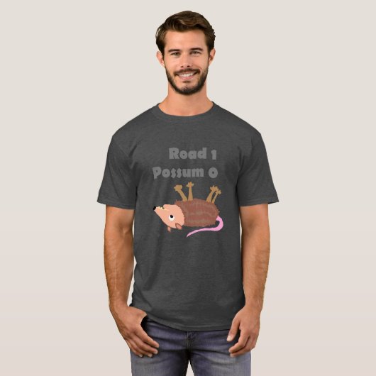 Lustiger Roadkill Opossum-T - Shirt (Vorne ganz)