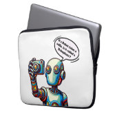lustiger Roboter, künstliche Intelligenz, Geek, Ne Laptopschutzhülle (Vorderseite Links)