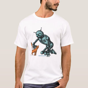 Lustiger Roboter- und Katzen-T - Shirtentwurf T-Shirt