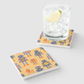 lustiger Roboterfreund Steinuntersetzer (Seitenansicht)