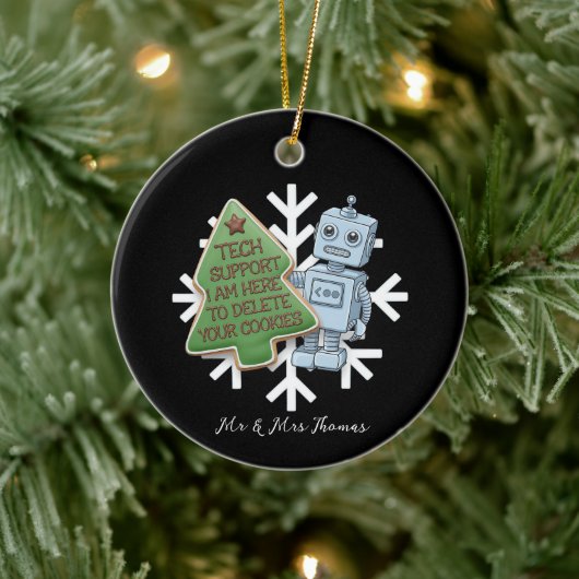 Lustiger Robotertechnologie-Support "Löschen Sie I Keramik Ornament (Baum)