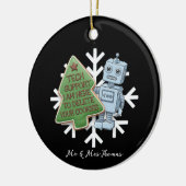Lustiger Robotertechnologie-Support "Löschen Sie I Keramik Ornament (Links)