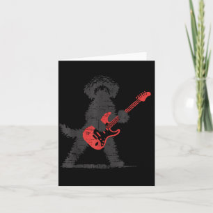 Lustiger Rock-Goldendoodle-Hund spielt Gitarre Mus Karte