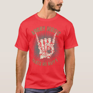 Lustiger Rockn Roll Spruch Wütende Musik Macht Mic T-Shirt