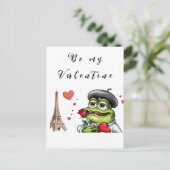 lustiger romantischer Franzosen für Valentinstag Feiertagspostkarte (Stehend Vorderseite)