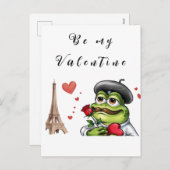 lustiger romantischer Franzosen für Valentinstag Feiertagspostkarte (Vorne/Hinten)