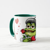 lustiger romantischer Franzosen für Valentinstag Tasse (Vorderseite Links)