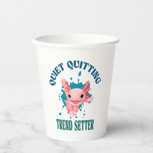 Lustiger Rosa Axolotl Ruhiger Kündigungs-Trendsett Pappbecher