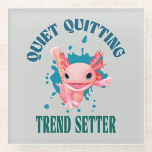 Lustiger Rosa Axolotl Ruhiger Trendsetter für inne Glasuntersetzer