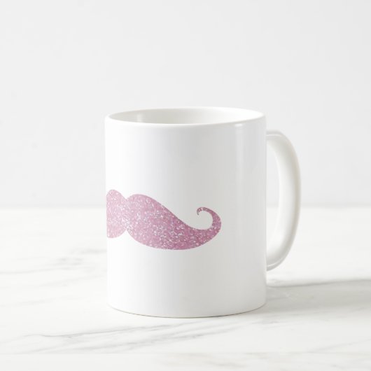 Lustiger rosa Bling Schnurrbart Kaffeetasse (VorderseiteRechts)