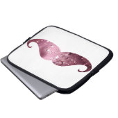 Lustiger rosa Bling Schnurrbart Laptopschutzhülle (Vorne Knopf)