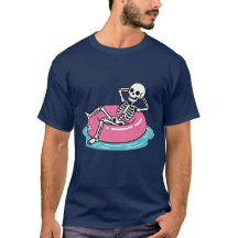 Lustiger rosa Cartoon-Skelett-Schwimmring Il