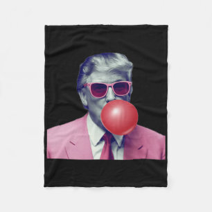 Lustiger Rosa Donald Trump Bubble Gum Yum Tee Fleecedecke