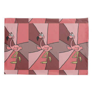 Lustiger rosa Flamingo-abstrakter Kissenbezug