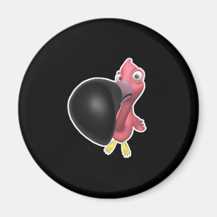 Lustiger rosa Flamingo in Nahaufnahme Magnet