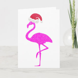 Lustiger rosa Flamingo Santa Hut Weihnachten Chris