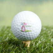 Lustiger rosa Golfschläger personalisiert Monogram Golfball (Insitu T-Shirt)