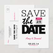 Lustiger rosa Kalender | Save The Date Postkarte (Vorne/Hinten)