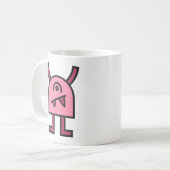 Lustiger rosa Monstercharakter Kaffeetasse (Vorderseite Links)
