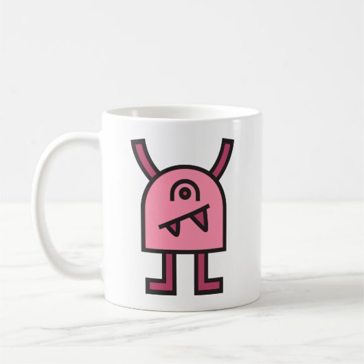 Lustiger rosa Monstercharakter Kaffeetasse (Links)