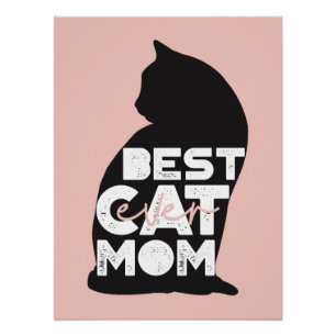 Lustiger Rosa Muttertag Beste Katzenmutter überhau Poster